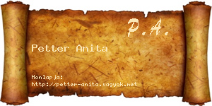 Petter Anita névjegykártya